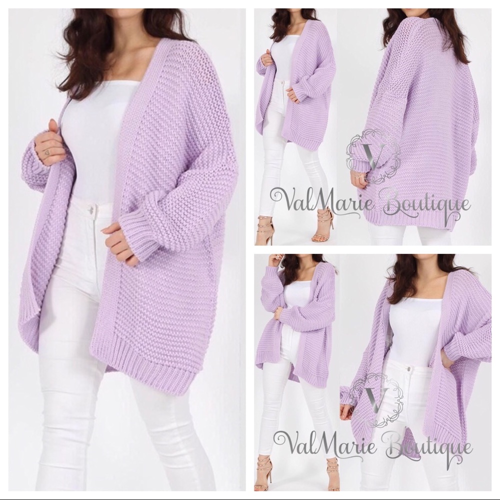 NEW Lilac Oversize Soft Chunky Cardigan
